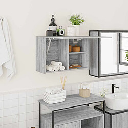 vidaXL Armoire murale - Sonoma gris Armoire murale salle de bain - Bois d'ingénierie - Vérin à gaz - Dimensions 60 x 25 x 40 cm