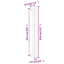 vidaXL Poignées d'armoire 20 pcs doré 224 mm acier inoxydable pas cher