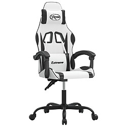 vidaXL Chaise de Jeu - Blanc et Noir