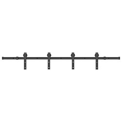 vidaXL Rail Coulissant 200 cm - Noir
