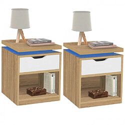 Idmarket Lot de 2 tables de chevet LUNA