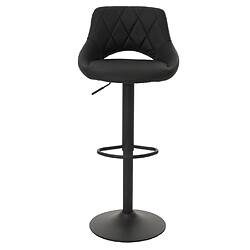 Mendler Lot de 2 tabourets de bar - Noir pas cher