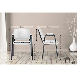 Decoshop26 Chaise visiteur de bureau - Blanc