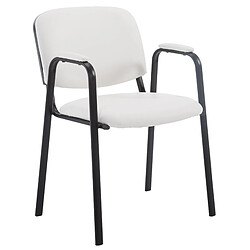 Decoshop26 Chaise visiteur de bureau - Blanc