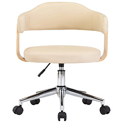 Helloshop26 Fauteuil de bureau pivotant - Crème