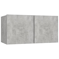 Helloshop26 Ensemble meuble TV mural - Gris béton