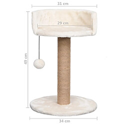 Helloshop26 Arbre à chat 49 cm - Herbiers marins Beige pas cher