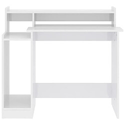 Helloshop26 Bureau LED 97x45x90 cm bois blanc brillant