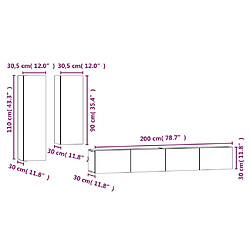 Helloshop26 Ensemble meuble TV mural - Blanc pas cher
