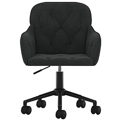 Helloshop26 Chaise de bureau pivotante en velours - Noir