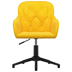 Helloshop26 Chaise de bureau velours - Jaune