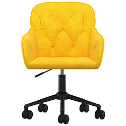 Helloshop26 Chaise de bureau velours - Jaune