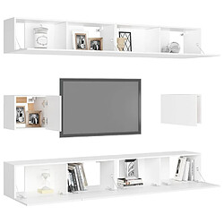 Helloshop26 Ensemble meuble TV LED - Blanc
