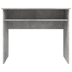 Helloshop26 Bureau table d'étude 90x50 cm - Gris Beton Bureau d'ordinateur - Bois d'ingénierie - Étagère intégrée - Dimensions compactes