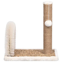Helloshop26 Arbre à chat avec brosse de toilettage 42 cm marron