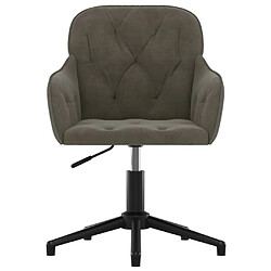 Helloshop26 Fauteuil de bureau velours - Gris foncé