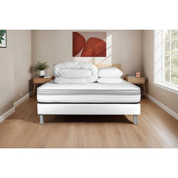 Vitalit Vital Relax - 140x190 cm - Blanc Pack matelas mousse - Épaisseur 18 cm - Sommier kit - Ferme - Relaxant