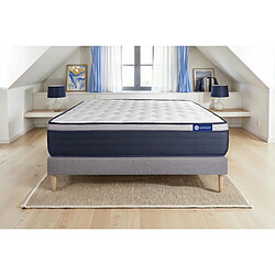 Actisom Actilatex Max - 90x200 cm - Gris Ensemble matelas latex et mémoire - 7 zones confort - Sommier kit - Ferme