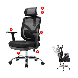 Decoshop26 fauteuil de bureau ergonomique - Noir