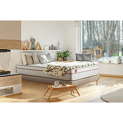 Marmottes & Co Pack prêt à dormir matelas LE PAISIBLE 180x200cm Mémoire de forme BioVisco + sommier kit Beige