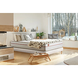 Marmottes & Co Pack prêt à dormir matelas LE PAISIBLE 160x200cm Mémoire de forme BioVisco + sommier Blanc + 2 oreillers + couette 260x240