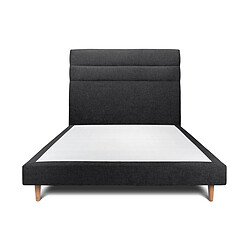 Sommeil de plomb Lit sommier tapissier - Noir Lit d'appoint 2 places - sommier tapissier - coloris noir