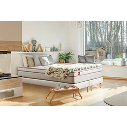 Marmottes & Co Pack prêt à dormir matelas LE PAISIBLE 160x200cm Mémoire de forme BioVisco + double sommiers Blanc + 2 oreillers + couette