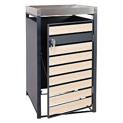 decoshop26 04_0005704 - Abri poubelles avec bac fleurs