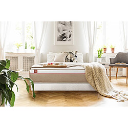 Marmottes & Co Pack prêt à dormir matelas LE SOYEUX 140x200cm Ressorts ensachés + Mémoire de forme BioVisco + sommier Blanc