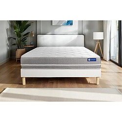 ACTISOM Ensemble ACTILATEX TOUCH 120x190 cm - Blanc Ensemble matelas et sommier - Latex et mémoire de forme - 3 zones de confort - Equilibré