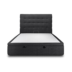 Lit coffre Sommeil de plomb 200x200cm - Tête capitonnée Noir