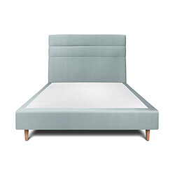 Sommeil de plomb Lit 2 places - Bleu gris Lit d'appoint 2 places - sommier tapissier - design bleu gris