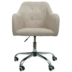 Decoshop26 Fauteuil de bureau pivotant - Crème