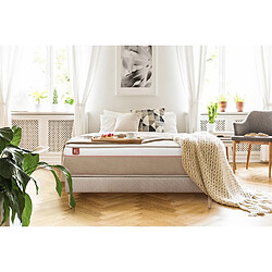 Marmottes & Co Pack prêt à dormir matelas LE SOYEUX 140x190cm Ressorts ensachés + Mémoire de forme BioVisco + sommier Beige