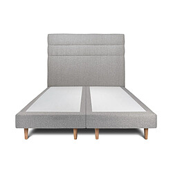 Sommeil de plomb Lit 160x200 - Gris Lit 2 personnes - sommier tapissier - structure robuste