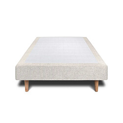 Sommeil de plomb Sommier Tapissier en tissu beige clair 90x200 H29cm