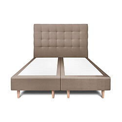 Sommeil de plomb Lit 2 places sommier tapissier - Taupe