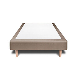 Sommeil de plomb SOMMEIL-DE-PLOMB Sommier Tapissier - Velours Taupe 90x200 H35 cm