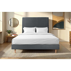 Sommeil de plomb Sommier Kit Velours - Gris anthracite 140x200 cm pas cher