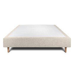 Sommeil de plomb Sommier tapissier 160x200 - Beige Sommier tapissier - 2 personnes - 12 lattes - structure bois