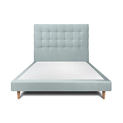 Sommeil de plomb Lit tapissier 2 places - Bleu gris