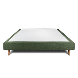 Sommeil de plomb Sommier tapissier - Kaki Sommier tapissier 2 places - 12 lattes - structure bois - tissu kaki