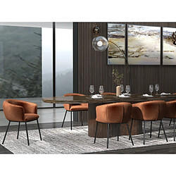 Moloo ALVIN-Fauteuil de table en velours Rétro Terracotta