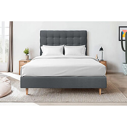 Acheter Sommeil de plomb Tête de lit capitonnée velours - Anthracite