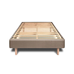Sommeil de plomb Sommier Kit Velours Taupe 90x200 H29cm