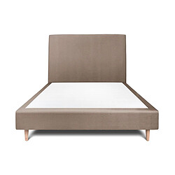 Sommeil de plomb Lit 2 places tapissier - Taupe Lit d'appoint - sommier tapissier - coloris taupe
