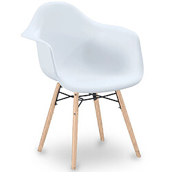Avis ICONIK INTERIOR Chaise de Salle à Manger Design Scandinave - Pieds en Bois - Nordika Jaune