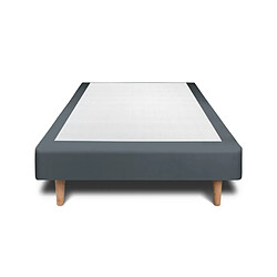 Sommeil de plomb Sommier Tapissier Velours Gris anthracite 80x200 cm