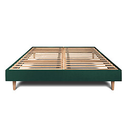 Sommeil de plomb Sommier Kit Velours Vert 160x200 cm