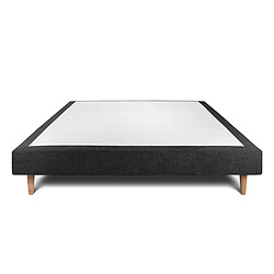 Sommeil de plomb Sommier Tapissier Tissu Noir 140x200 cm